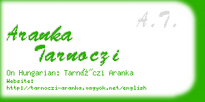 aranka tarnoczi business card